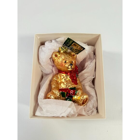 Ornament Glass Hand Blown Teddy Bear Merck Family Old World Christmas Tree - Picture 2 of 10